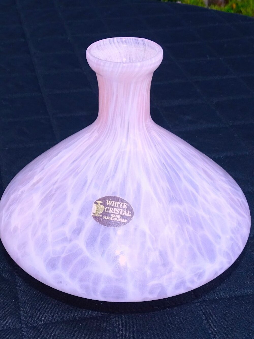 White Crystal Vase Hand Made Italy